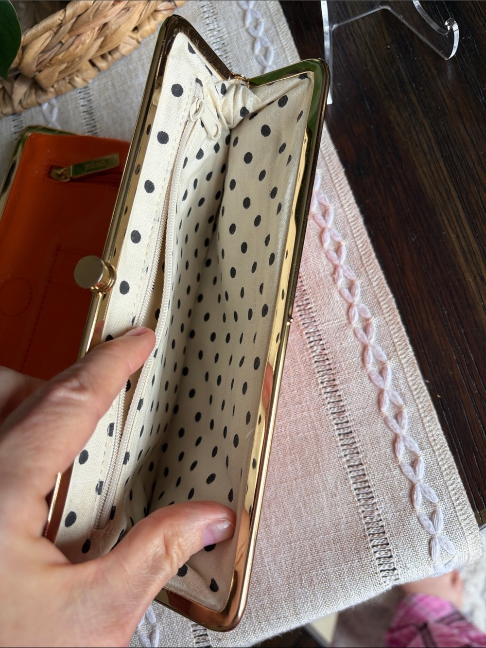 HOBO Lauren Clutch Orange Patent Frame Clutch - Picture 5 of 12